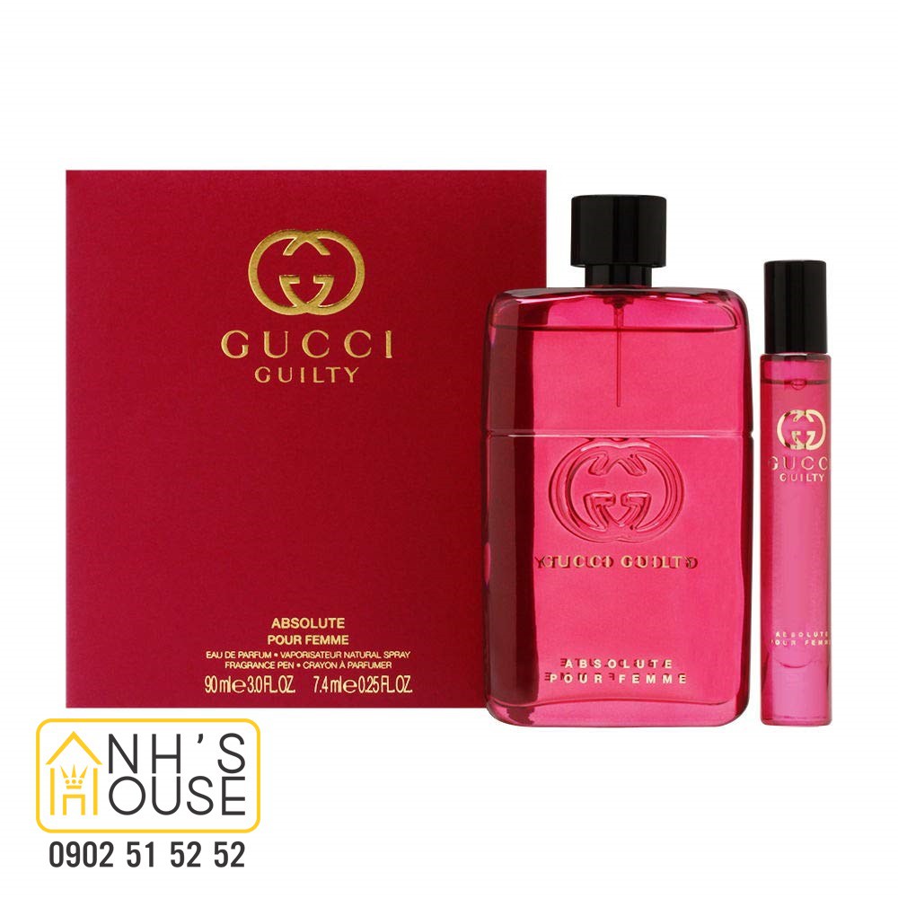 Gift Set GUCCI Guilty Absolute Pour Femme ( EDP 90ml & EDP 7.4ml )