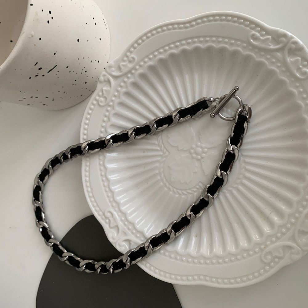 Vòng Cổ Choker Da Pu Mặt Hoa Trà Thời Trang Vintage Cho Nữ