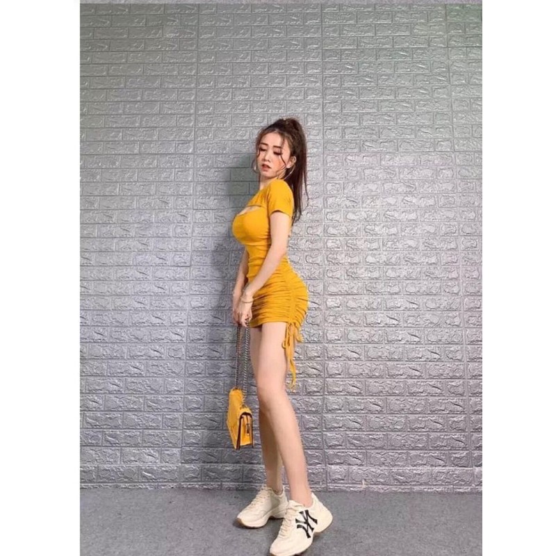 Đầm Body Khoét Ngực Rút Dây nhiều màu | BigBuy360 - bigbuy360.vn
