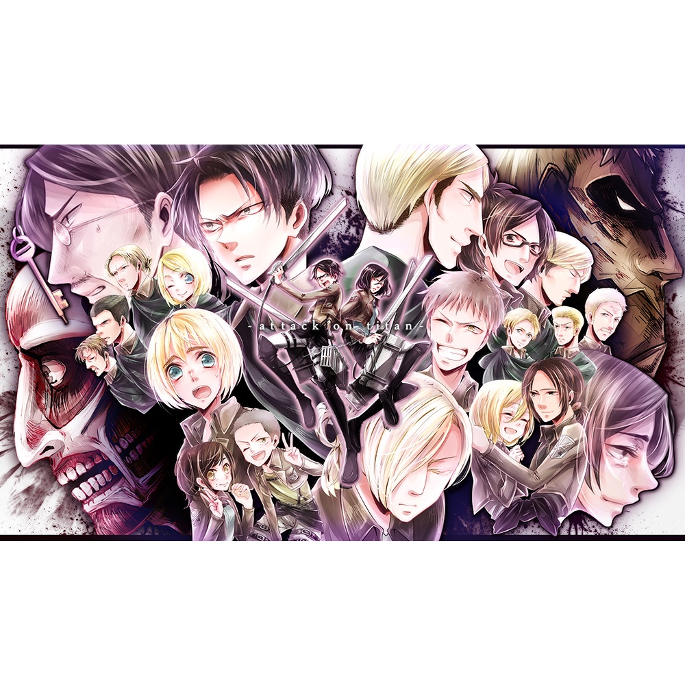 Poster A3 dán tường Anime, decal 30x42 trang trí có keo Attack On Titan Wallpapers 1