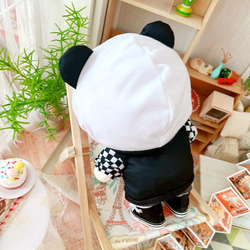 Bộ Trang Phục Quần Áo Hoodie In Hình Thỏ/Gấu Trúc/Mèo Hoạt Hình Dễ Thương 20cm Làm Quà Tặng Cho Búp Bê Xiao Zhan Yibo Ikun