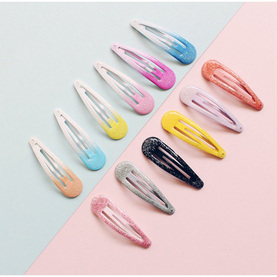 Kẹp tóc bẻ sơn nhũ kim tuyến Mua Tất nhiều màu (muatatshop)