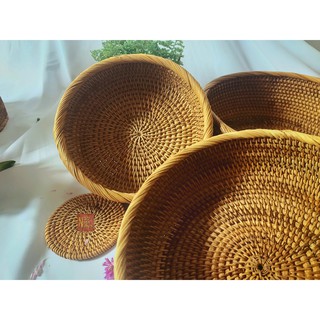 Rổ mây xiên tròn