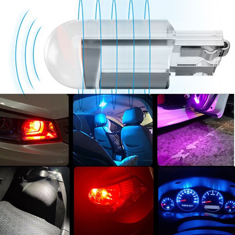 Bộ 10 đèn LED COB Dc 12v T10 6000k cho xe hơi chất lượng cao