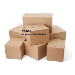 Bộ 20 hộp giấy carton size 26x6x6 thùng giấy carton giá rẻ