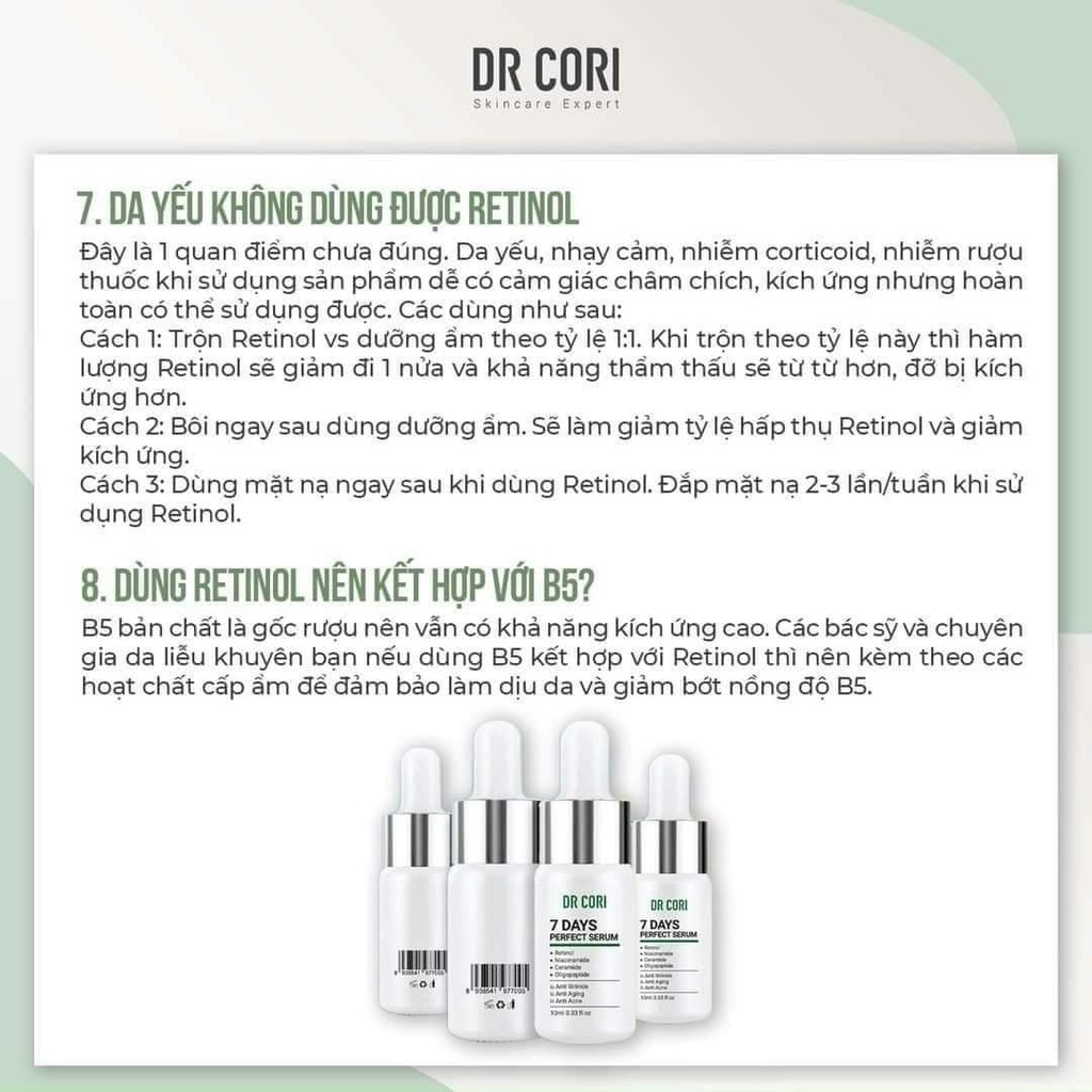 Tinh chất tái tạo Dr Cori 7 days perfect serum 10ml
