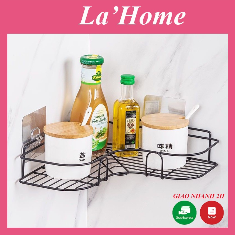 Kệ góc kim loại dán tường để đồ nhà tắm nhà bếp chịu lực 5kg