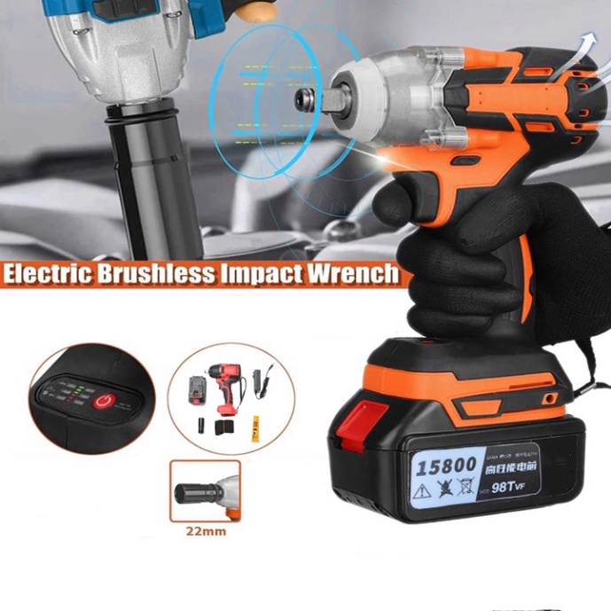 MÁY MỞ ỐC BULONG KETEWE KÈM PHỤ KIỆN DÙNG PIN 10 CELL