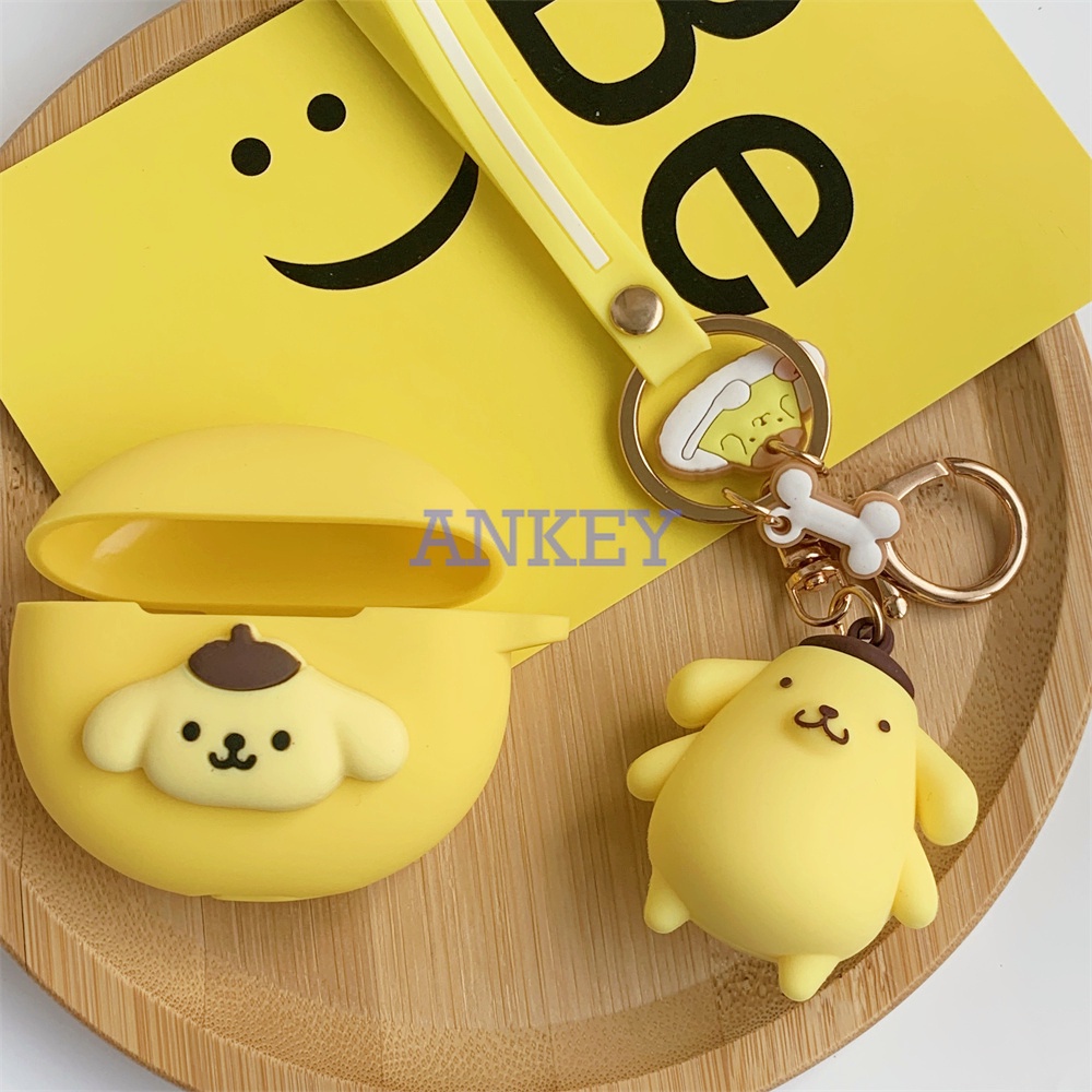 Oppo Enco Air 2 Pro X X2 Free 2i Cover Vỏ Bảo Vệ Hộp Sạc Tai Nghe Bằng Silicon Hình Cún/Mèo Dễ Thương Chống Thấm Nước Kèm Móc Khóa