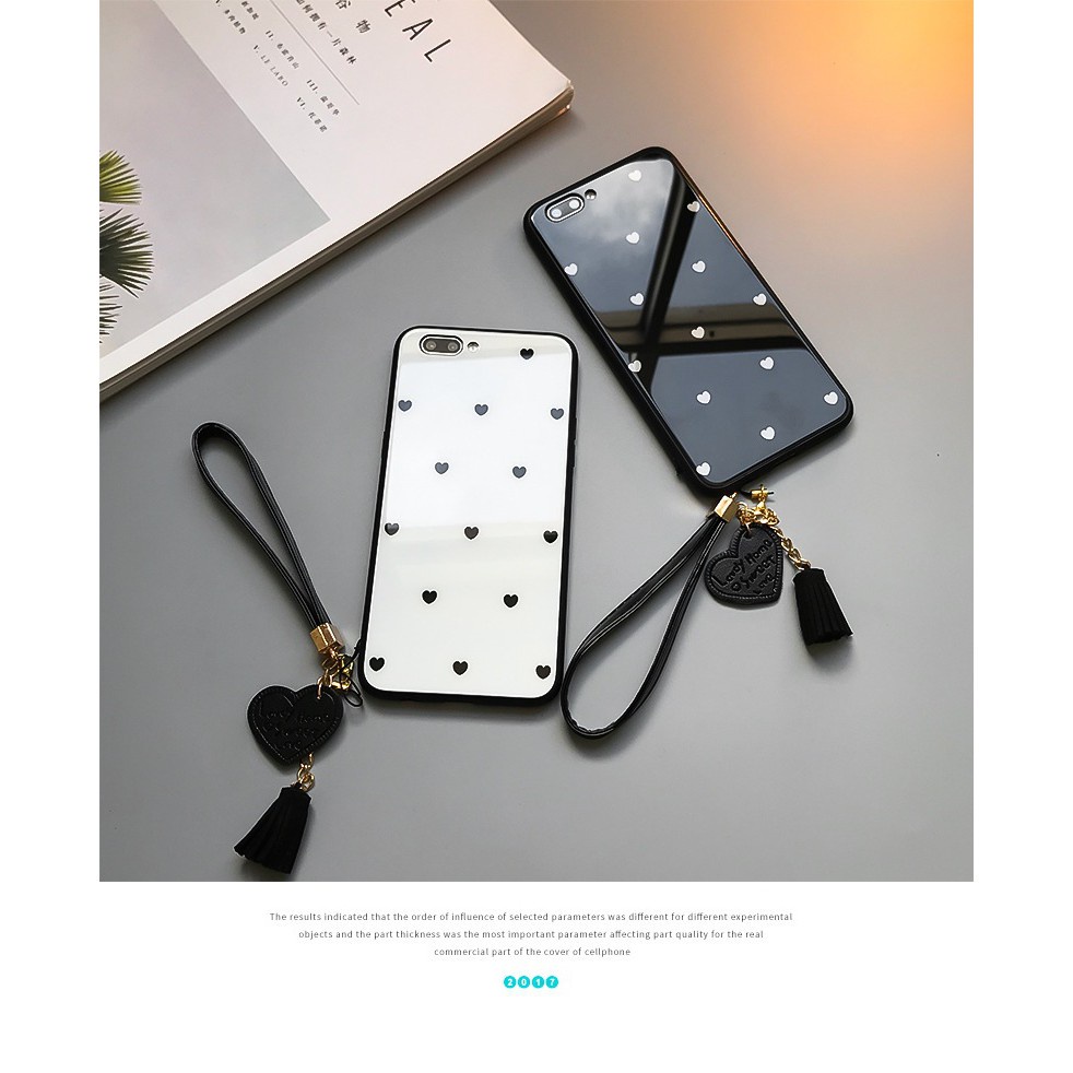 Ốp Điện Thoại Kính Cường Lực Họa Tiết Trái Tim Cho iPhone 6 6s 7 8 Plus X XS Max XR 13 Mini 12 Mini 11 12 13 ProMax 13 12 11 Pro