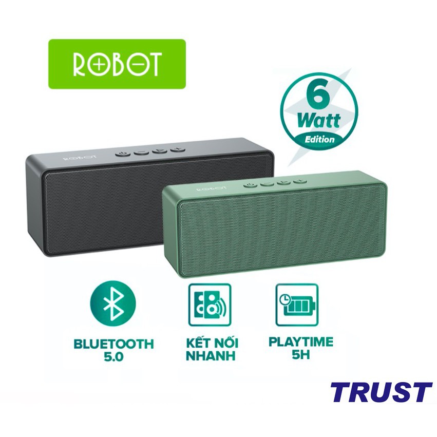 Loa Bluetooth ROBOT RB420 Công Suất 6W Hỗ trợ TWS ghép đôi 2 loa Âm thanh vòm hỗ trợ thẻ nhớ và cổng AUX/USB - Hàng Chín