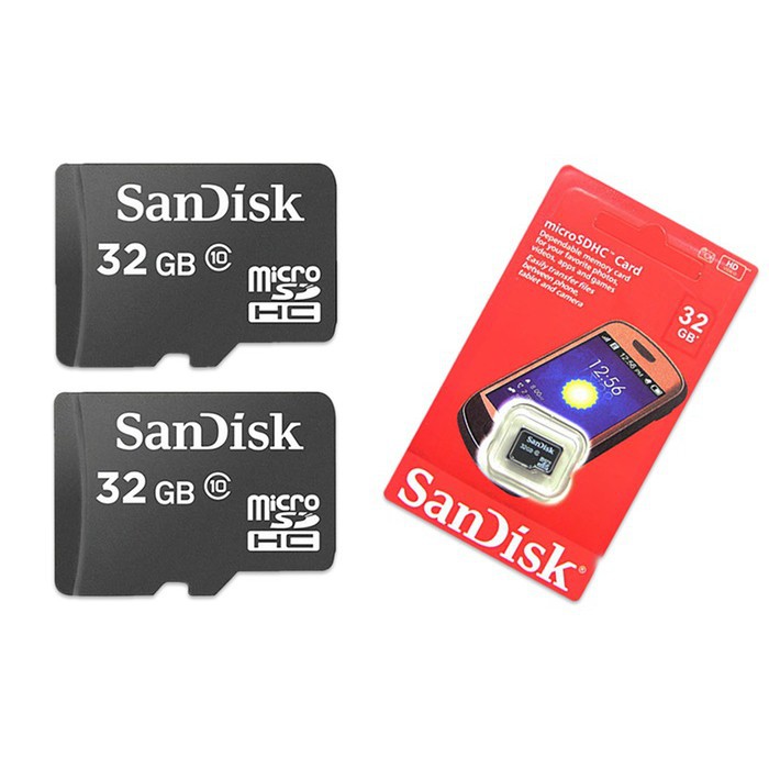 Thẻ nhớ MicroSDHC SanDisk 32GB Class 4 (Đen)