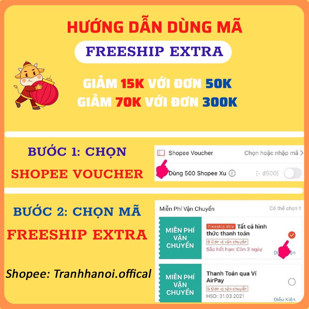 HD65 Tranh Treo Tường Phòng Khách Bức Hoa Hướng Dương Kèm Đinh/ Decor Phòng Khách/ Phòng Ngủ/ Home Stay/ Quà tặng khách