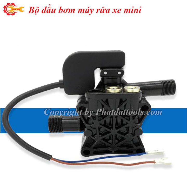 Bộ đầu bơm máy rửa xe mini 3 piston kèm sẵn rơ le-Phù hợp với nhiều loại máy rửa xe mini,gia đình