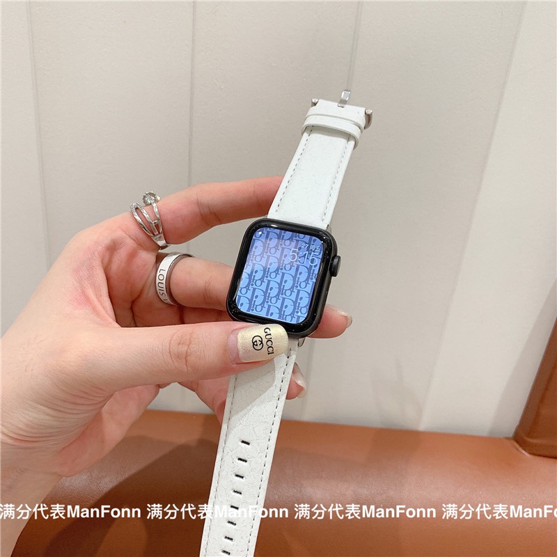 Dây đeo đồng hồ thông minh da thay thế thích hợp cho Apple Watch 7 6 5 3 4 2 SE 41mm 45mm 38Mm 40mm 42mm 44mm