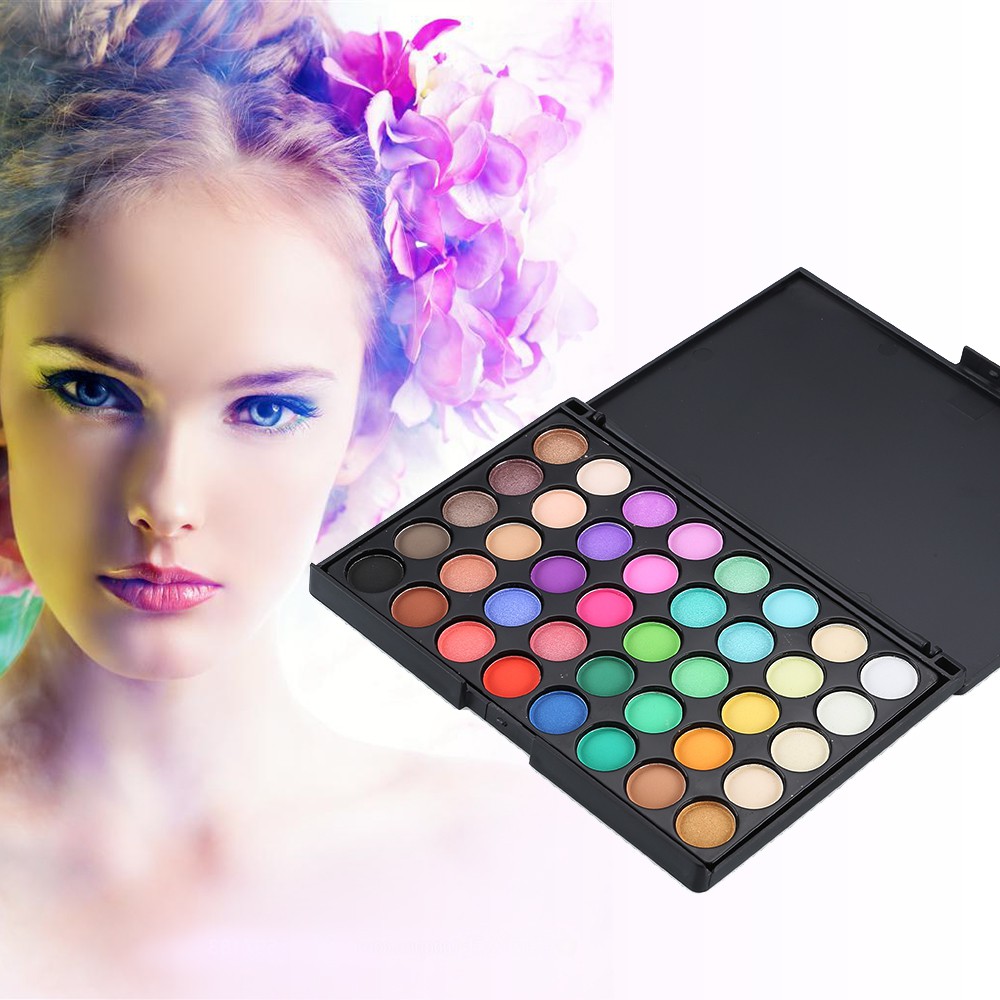 (Hàng Mới Về) Bảng Phấn Mắt 40 Màu Sắc Hiệu Ứng Lì / Ánh Nhũ Thời Trang