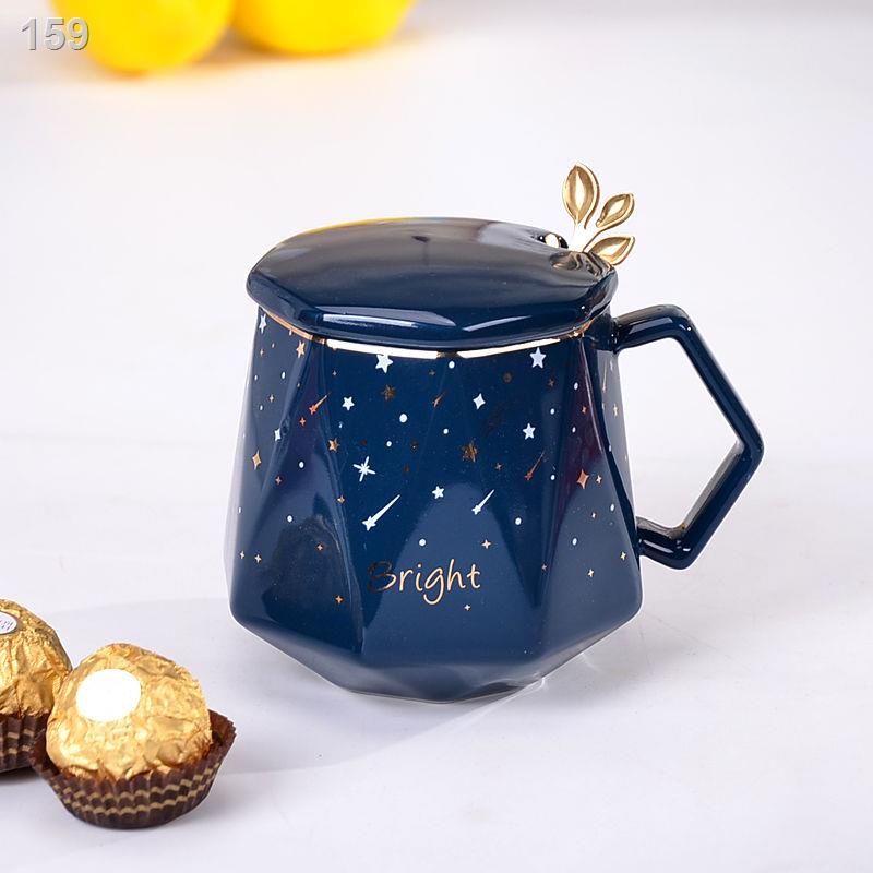 ▬○◆Tách cà phê sang trọng nhẹ Phong cách Bắc Âu cốc xu hướng cá tính sáng tạo cốc có nắp thìa cốc nước văn phòng Bộ quà