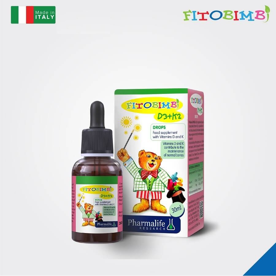Fitobimbi D3+K2 – Bổ sung vitamin D3, K2 giúp hấp thu canxi, phát triển xương và chiều cao ở trẻ (30ml)