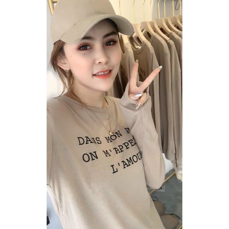 áo thun giấy dài tay chữ siêu hot [Giá Rẻ Vô Địch]