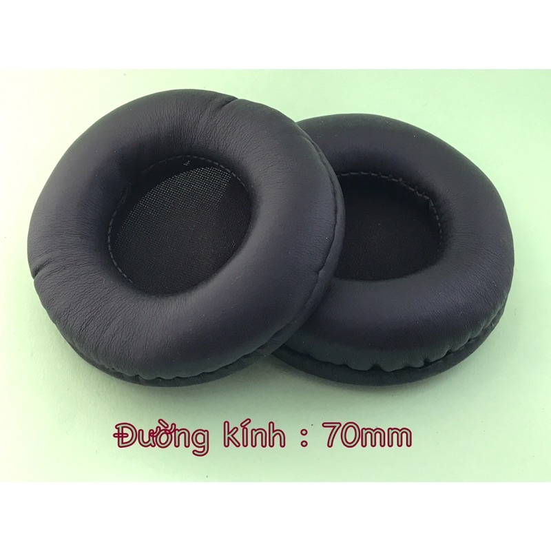 Set 2 Miếng Đệm Tai Nghe Bọc Da Dạng Tròn 7cm-7,5cm Có Loại Da Lỗ Thoáng Khi Chống Ẩm Tốt Bao Êm Tai