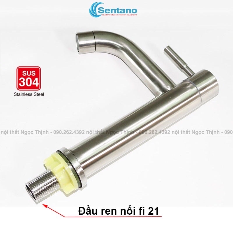 vòi lavabo lạnh SENTANO STN-601 (18CM) Vòi rửa mặt 1 đường nước inox 304 cao cấp