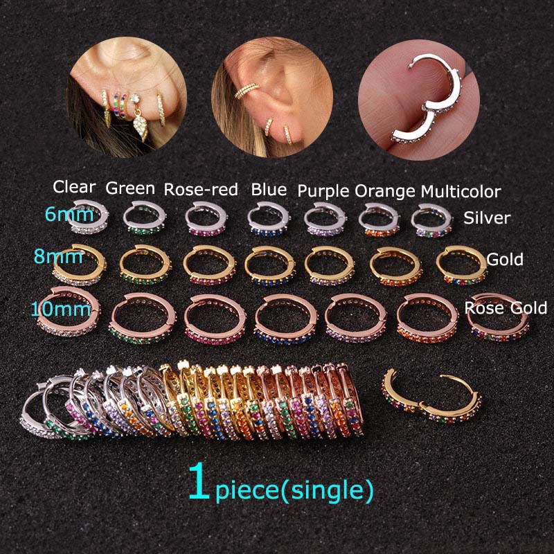Khuyên tai đồng hình tròn 6-10mm cá tính