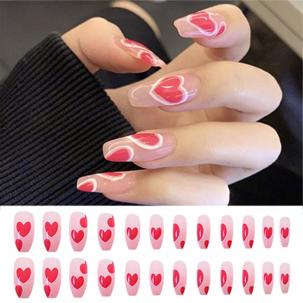Bộ 24 Móng Tay Giả Acrylic Che Phủ Toàn Diện Tháo Rời Được