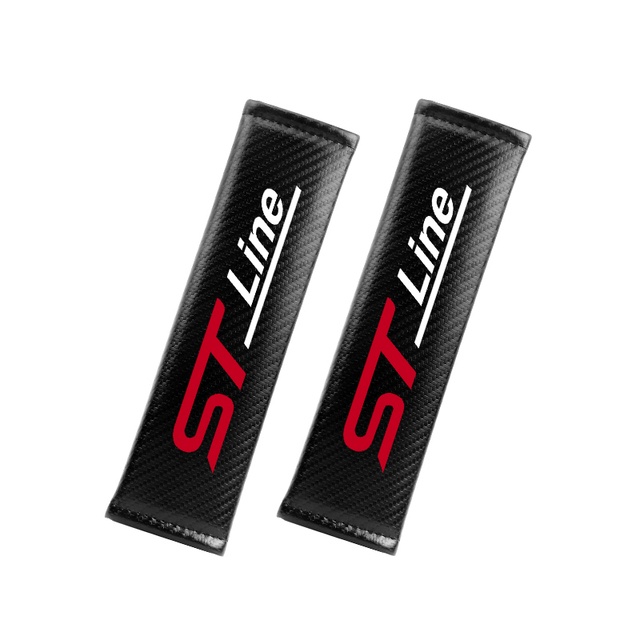 Bộ 2 Miếng Bọc Dây Đai An Toàn Bằng Sợi Carbon Cho Xe Hơi Ford Focus Fiesta Ka Ranger T6/T7/T8 Fusion Everest