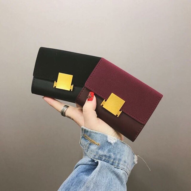 Ví mini da lộn khoá vuông | BigBuy360 - bigbuy360.vn