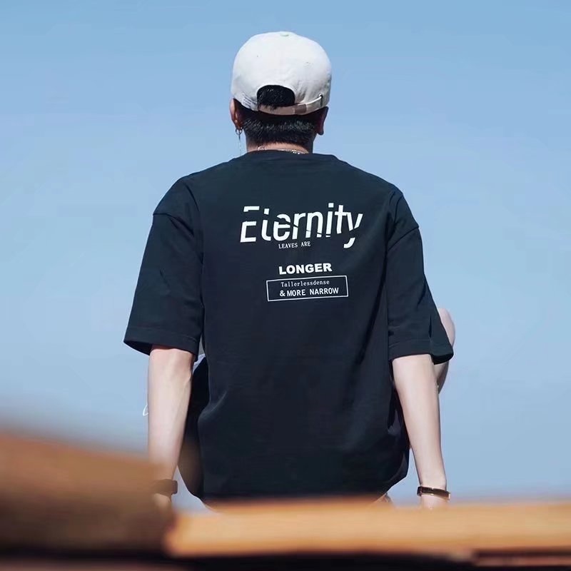 Áo Thun Nam Tay Ngắn Dáng Rộng Size M-5XL Phong Cách Hàn Quốc