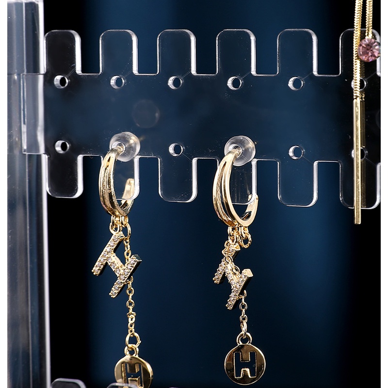 Giá trưng bày hoa tai/trang sức bằng acrylic có thể gập lại tiện dụng