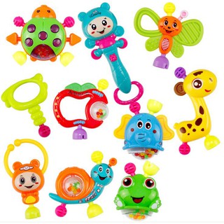 Đồ chơi lục lạc xúc xắc gặm nứu 10 món cho bé yêu - mẫu 02