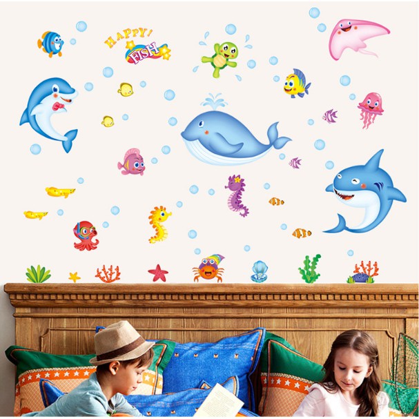 Decal trang trí các động vật cùng tên tiếng anh 01