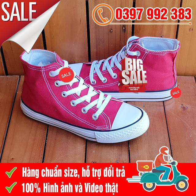 Giày Thể Thao CV Chuck 2 Đỏ Tươi Cổ Cao Nam Nữ | BigBuy360 - bigbuy360.vn