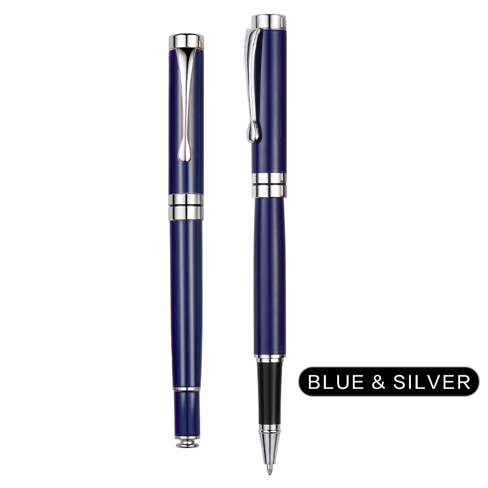 1 Gói Bút Bi Bằng Thép Không Gỉ Với Viền Chrome Màu Vàng Sang Trọng Làm Quà Tặng Cho Nam Và Nữ