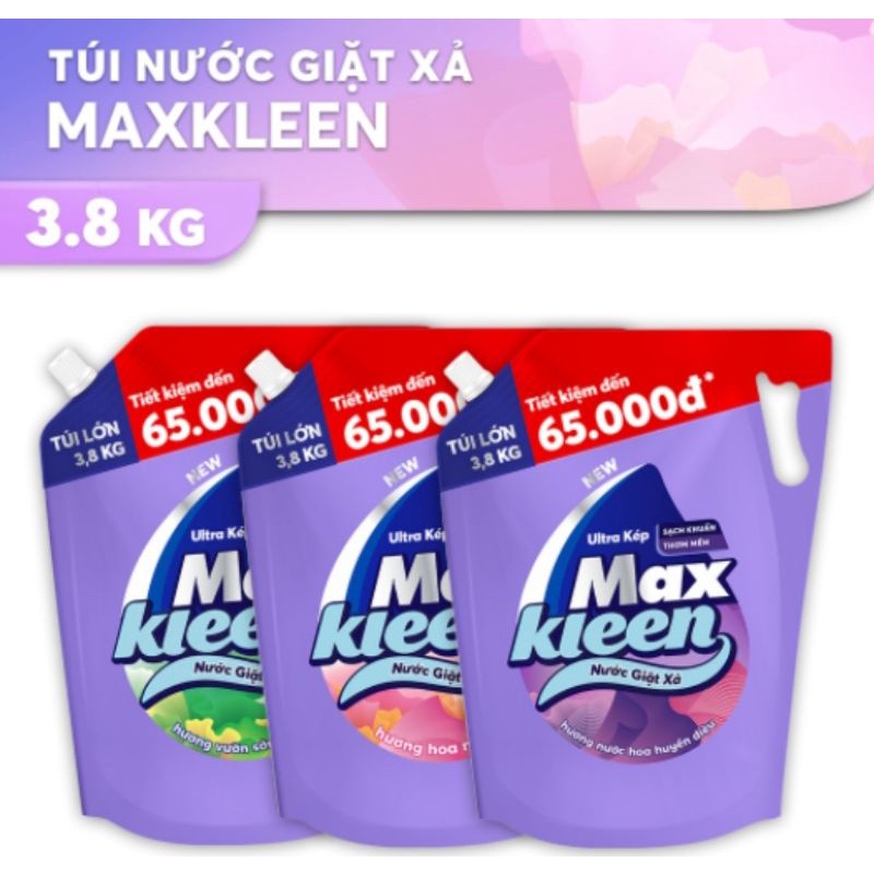 Nước Giặt Max Kleen Hương Nước Hoa, Hương Hoa Nắng túi 2,4kg