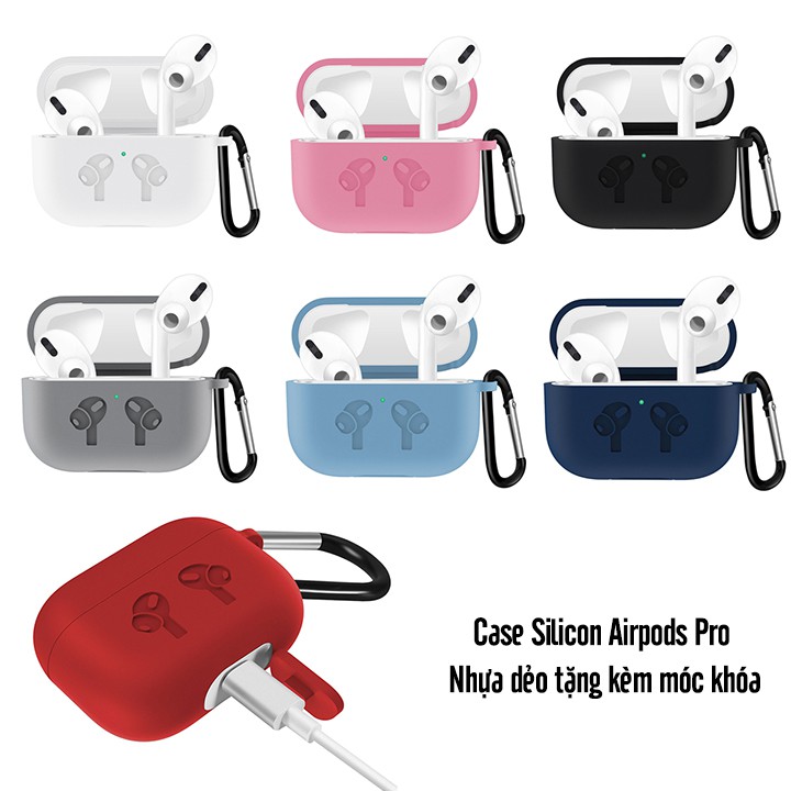 [Mã ELORDER5 giảm 10K đơn 20K] Case Silicon cho tai nghe Airpods Pro Nhựa dẻo kèm móc khóa