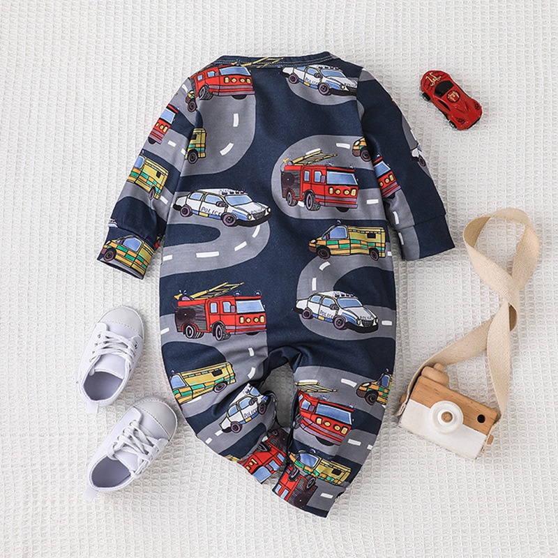 Đồ Body Liền Thân Cho Bé Trai 0-24 Tháng，Bodysuit Dài Tay In Hoạt Hình Dành Áo Liền Quần Cho Bé trẻ em
