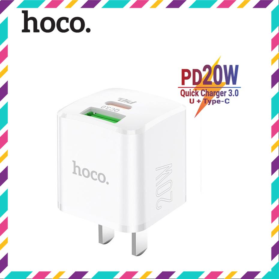 Củ sạc nhanh PD20W Hoco NC2 2 cổng ( U + Type-C ) Q.C3.0, tương thích với nhiều dòng thiết bị, kích thước mini MSP56739