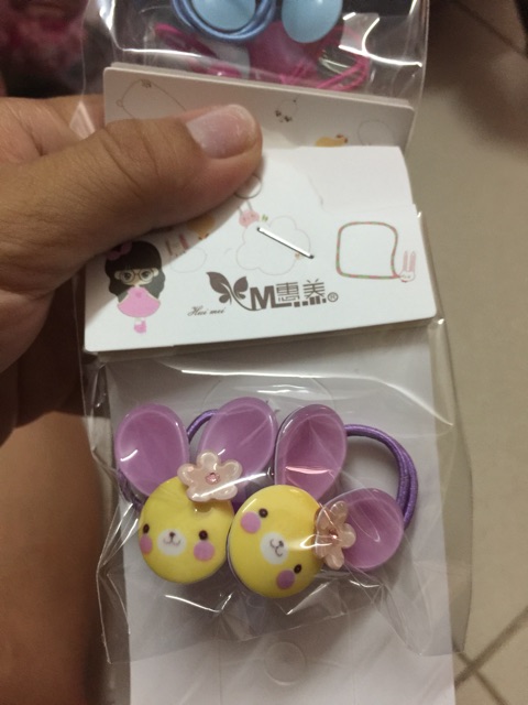 Sét 2 dây chun buộc tóc thỏ hoa cho bé