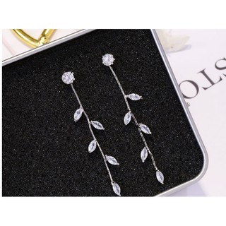 Bông tai bạc dễ thương đính đá zicron-bt19
