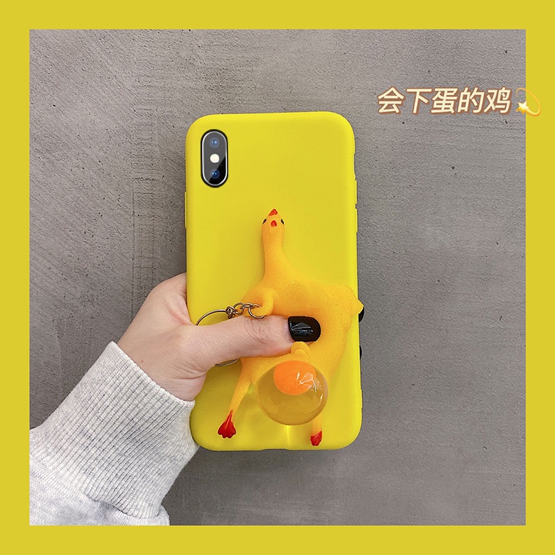Ốp Điện Thoại Mềm Hình Gà Đẻ Trứng 3d Giảm Căng Thẳng Cho Iphone 5 5s 5se 6 6s 7 8 Plus X Xs Max Xr 11 Pro Max 12