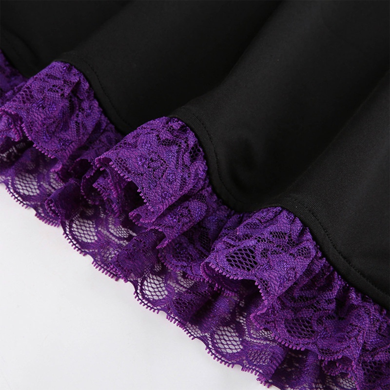 Đầm Mini Không Tay Phối Ren Phong Cách Gothic Gợi Cảm Cho Nữ