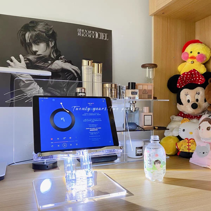 PHT01 Lifting reading stand acrylic reading stand Korean-style retractable transparent computer tablet stand for reading small table