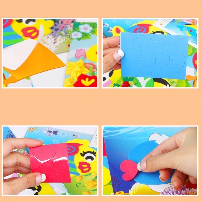 Tranh dán xốp  hoạt hình nghộ nghĩnh