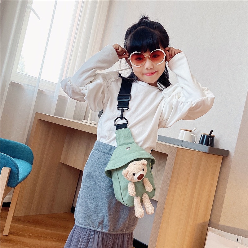 Túi Đeo Chéo Mini Hình Gấu Dễ Thương Cho Bé