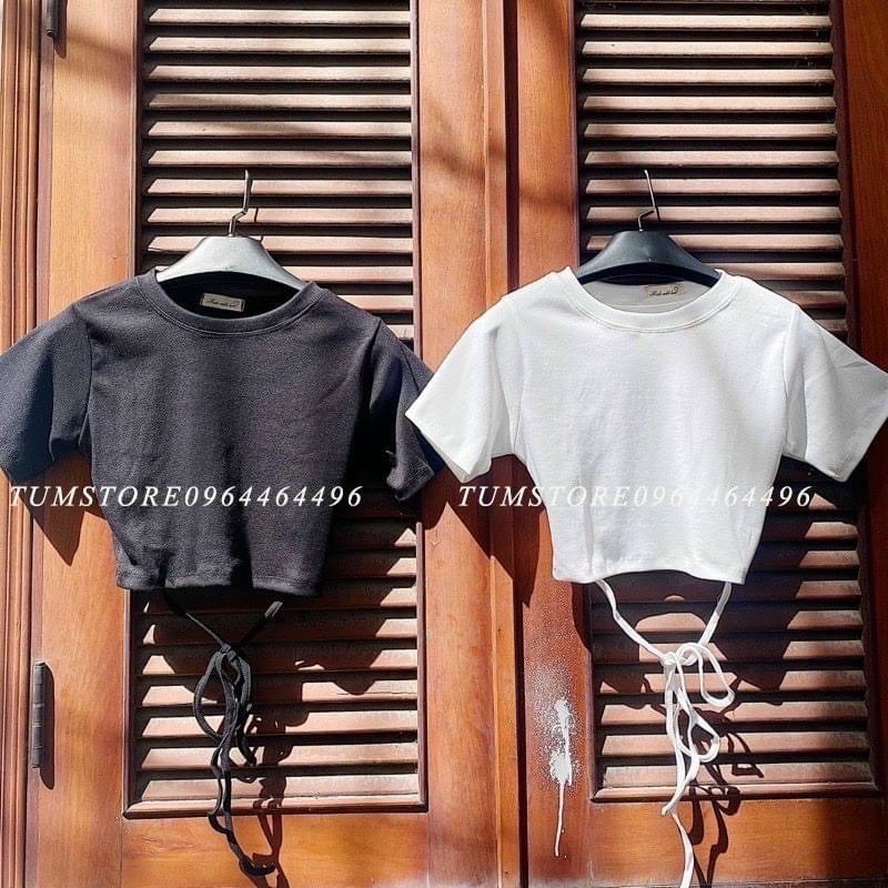 Áo kiểu croptop cột dây eo ❤️