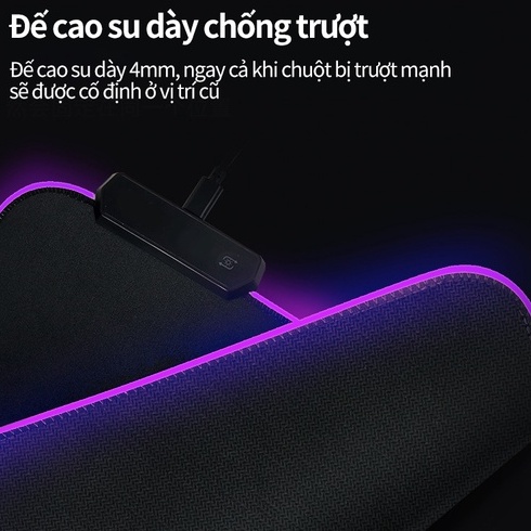 Miếng lót chuột LED RGB Pad chuột chơi game cỡ lớn chống trượt siêu bền siêu đẹp Đèn7màu dần dần thay đổi màu300*800*4mm