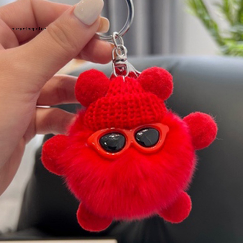 Móc Khóa Hình Ly Nước Có Búp Bê Lông Xù Đáng Yêu