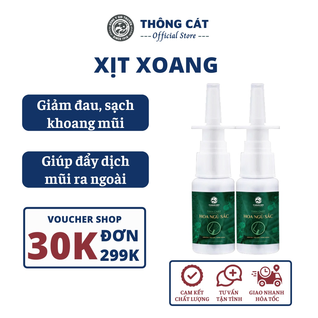 Xịt hỗ trợ viêm Xoang THÔNG CÁT HCM giảm nhanh xoang cấp và mãn tính, mũi dị ứng, nghẹt mũi, vệ sinh mũi, sát khuẩn